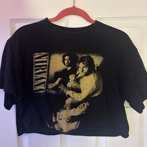 Nirvana cropped band tee in medium